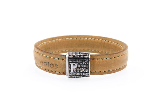 Bracciale PRECEM Pater rodio brunito - Vera Pelle cammello