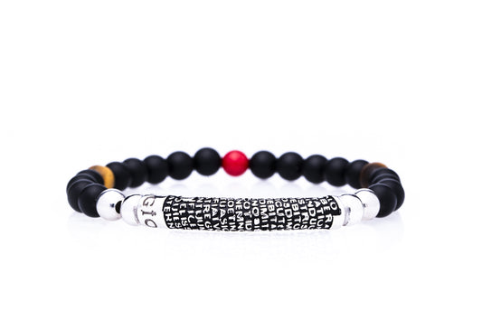 Bracciale Pietre Naturali Precem Pater Rodio Brunito- Pietre Nere