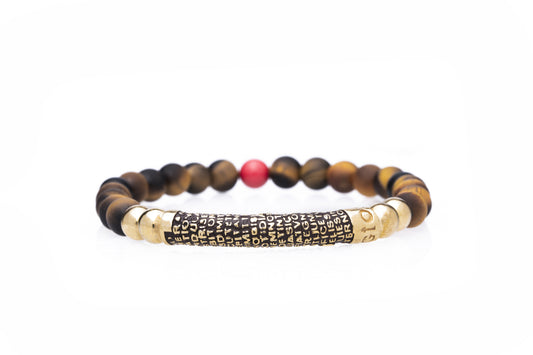 Bracciale Pietre Naturali Precem Pater Placcato oro Brunito - Pietre Marroni