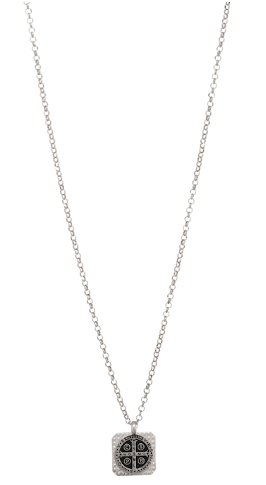 Collana ICONA crucis benedictus - Rodio Brunito