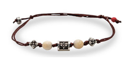 Bracciale in tessuto ecosostenibile con Pietre Naturali di Colori Assortiti