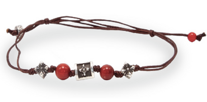 Bracciale in tessuto ecosostenibile con Pietre Naturali di Colori Assortiti