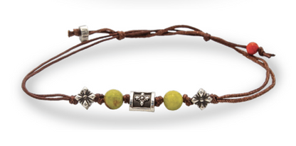 Bracciale in tessuto ecosostenibile con Pietre Naturali di Colori Assortiti
