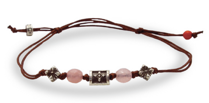 Bracciale in tessuto ecosostenibile con Pietre Naturali di Colori Assortiti