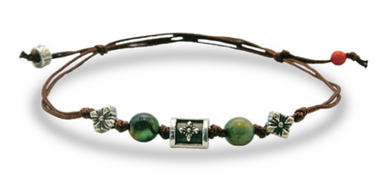 Bracciale in tessuto ecosostenibile con Pietre Naturali di Colori Assortiti