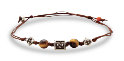 Bracciale in tessuto ecosostenibile con Pietre Naturali di Colori Assortiti