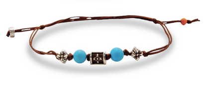 Bracciale in tessuto ecosostenibile con Pietre Naturali di Colori Assortiti