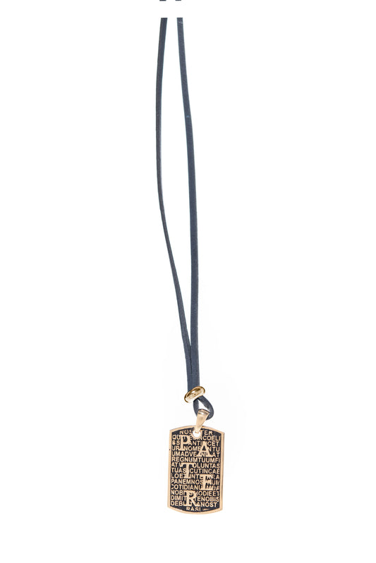 Collana PRECEM Pater - Pelle Blu