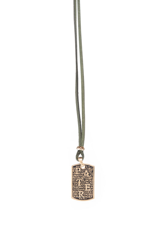 Collana PRECEM Pater - Pelle Verde